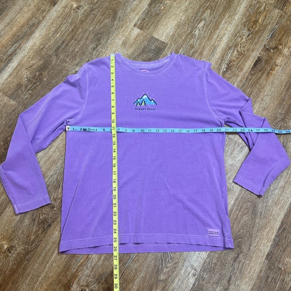 Life is Good Long Sleeve Crew Neck Tee Powder Room Size Large Purple - Picture 8 of 11